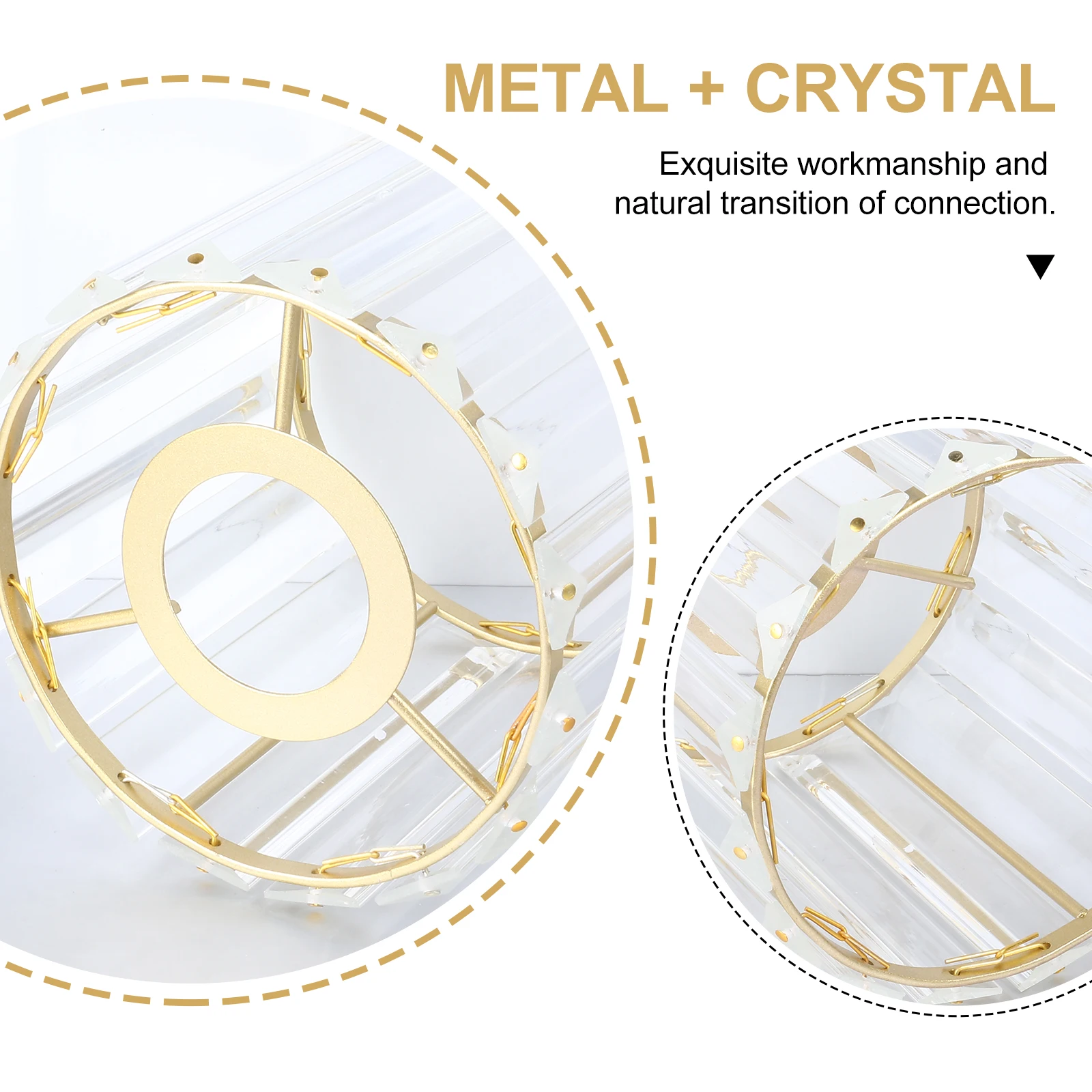 

Lamp Shade Crystal Ceiling Small Table Clear Light Mini Lampshade Round Replacement Lampshades for Golden