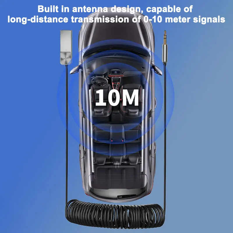 بلوتوث 5.0 مجموعة السيارة AUX استقبال الصوت USB إلى 3.5 مللي متر Hifi ستيريو الموسيقى الملاحة يدوي مع هيئة التصنيع العسكري محول لاسلكي إرسال #2