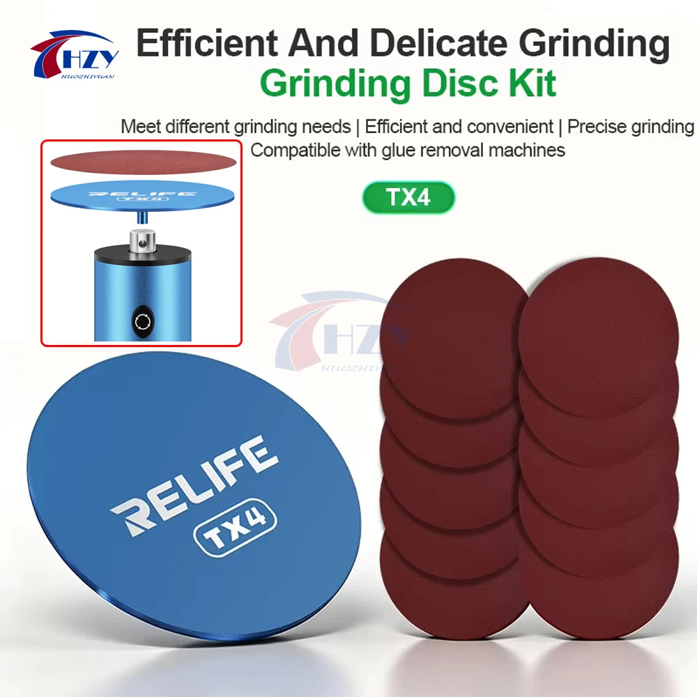 

RELIFE TX4 Grinding Disc Set for Frame Repair Oxide Layer Removal CPU Solder Paste Removal Blade Sharpening Tweezers Tools