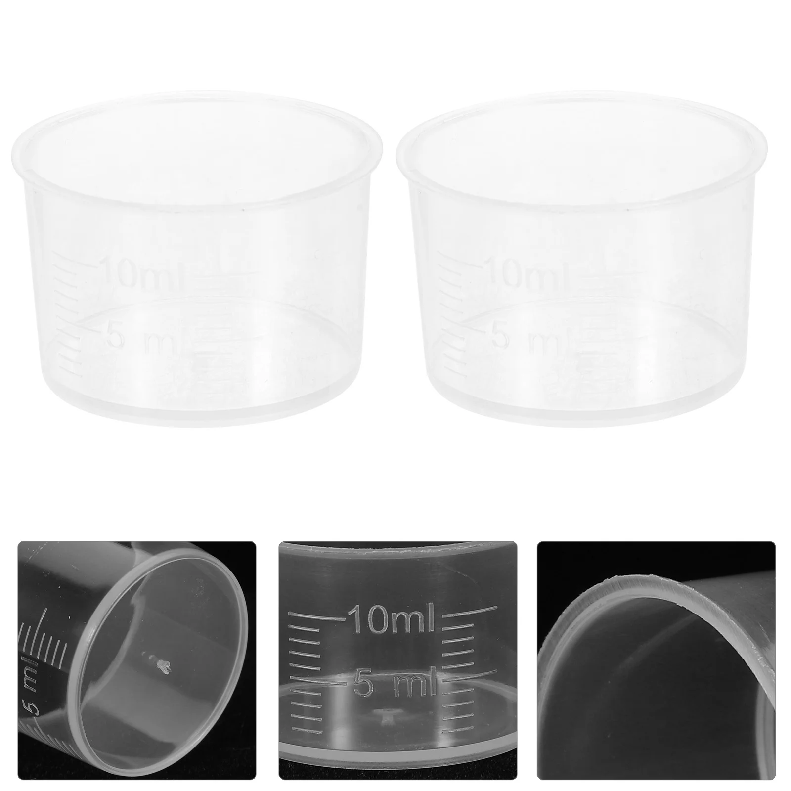 

100pcs 10ml Disposable Measuring Cups Thickened Clear Plastic Liquid Volumetric Measurement Cups