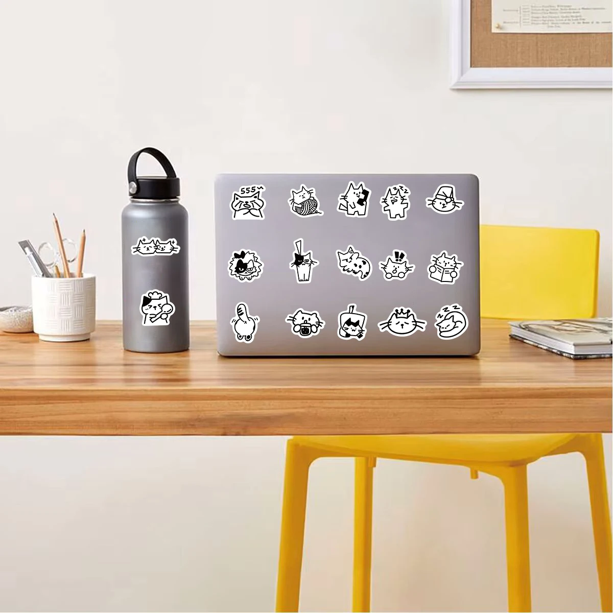 110PCS Sketched Kitten Sticker Notebook Graffiti Cases Gift Skateboard DIY Laptop Phone Graffit PVC Waterproof Luggage Stickers