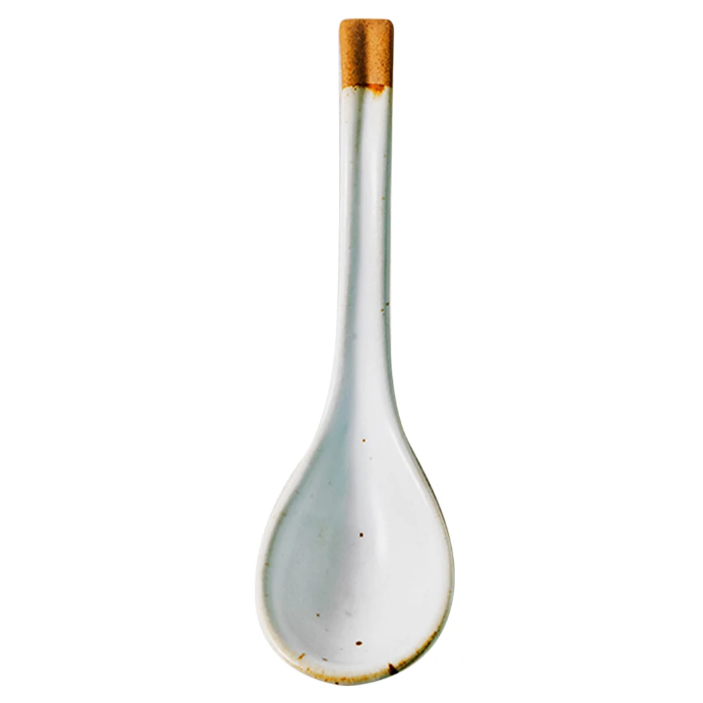 

Ceramic Soup Spoon Lightweight Kitchen Cooking Tool Home Party Serving Ladle Multiuse Ceramic Spoon Japanese Style Ladle