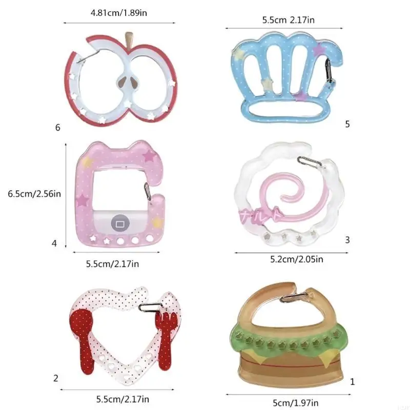 Acryl Carabiner Schlüsselbund Charme für Taschen und Accessoires Frauen Rucksack Anhänger – Detail 6