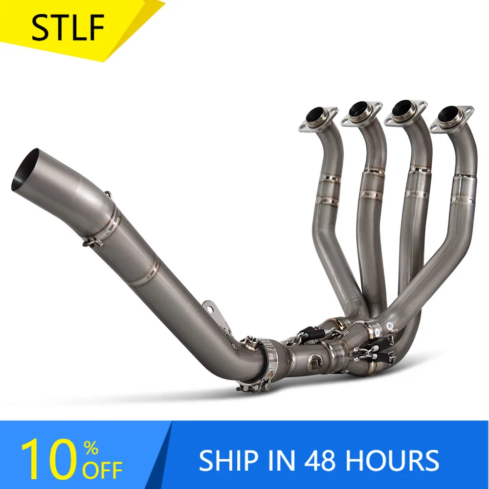 

STLFFor KawasakissZX6R ZX-6R2021-2025Full Titanium Alloy Motorcycle Exhaust System Modify Manifold60mm Escape Front Mid Link Pip