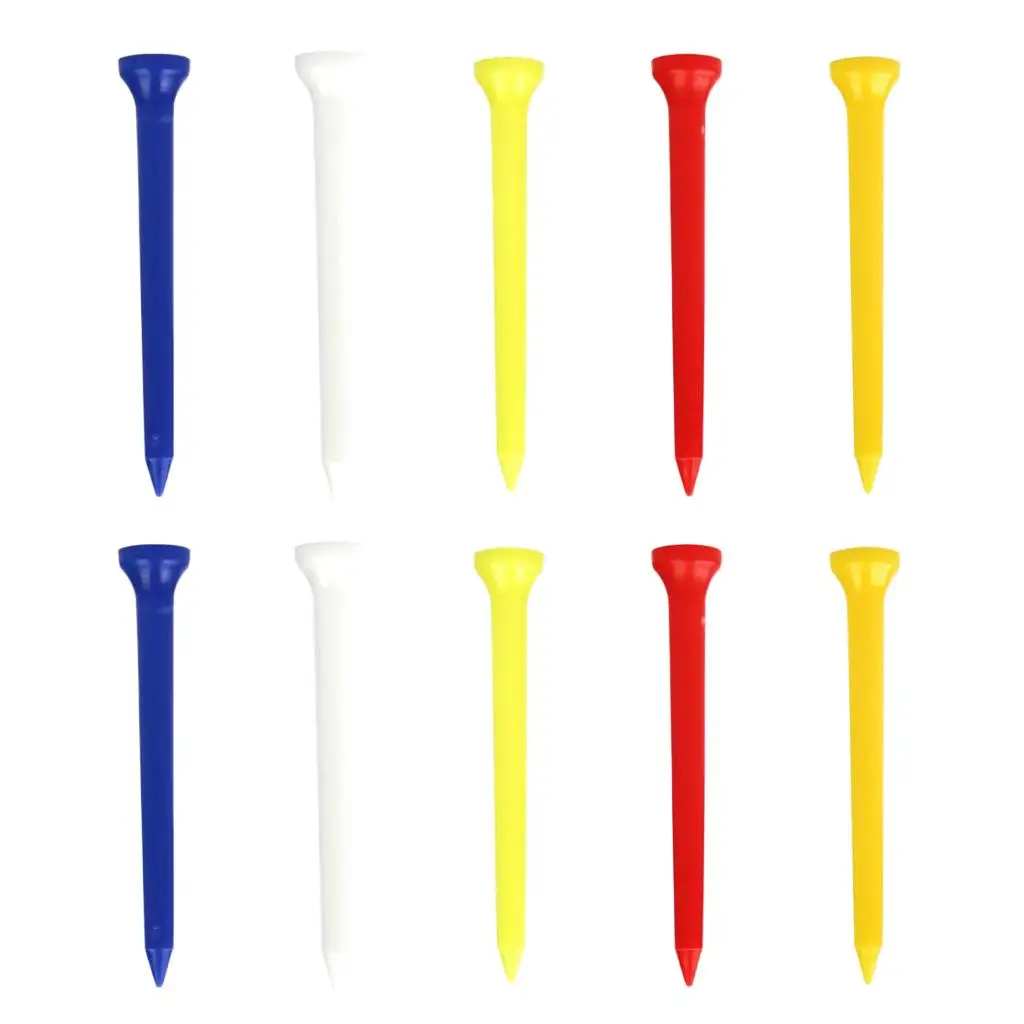 5-6pack 10pcs Unbreakable Golf Tees Professional Plastic Nails Mixed Color 70mm