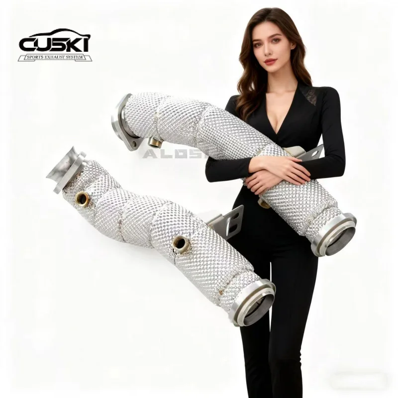 Customizable exhaust Downpipe Exhaust for Mercedes AMG GLC43 3.0T 2017+ Stainless Steel 304 with Insulation Layer Exhaust Pipes