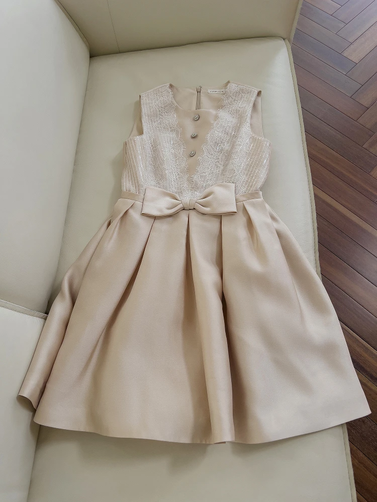 

High Waist ort Skirt Dr with Knot Sweet Princ Sle for Rich Girls Ele Aosphere Dr