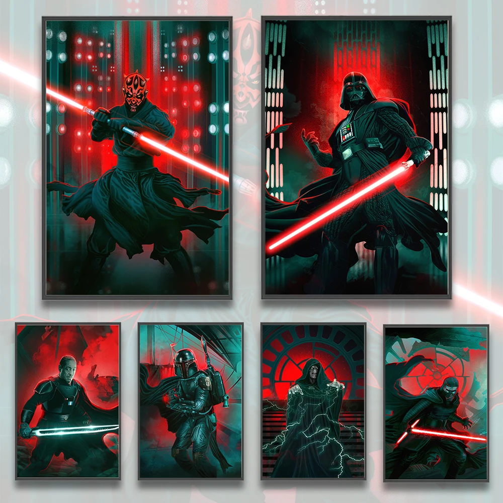 Self-adhesive Luke Skywalker Poster Movie Figures Photos Home Decoration Painting Wall Decor Art Bedroom Darth Vader Wallpaper