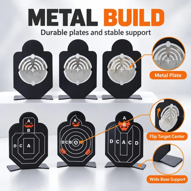 Freestanding Metal Practice Target Crisp Hit Sound Self Reset Function Home Hobby Game Accessory