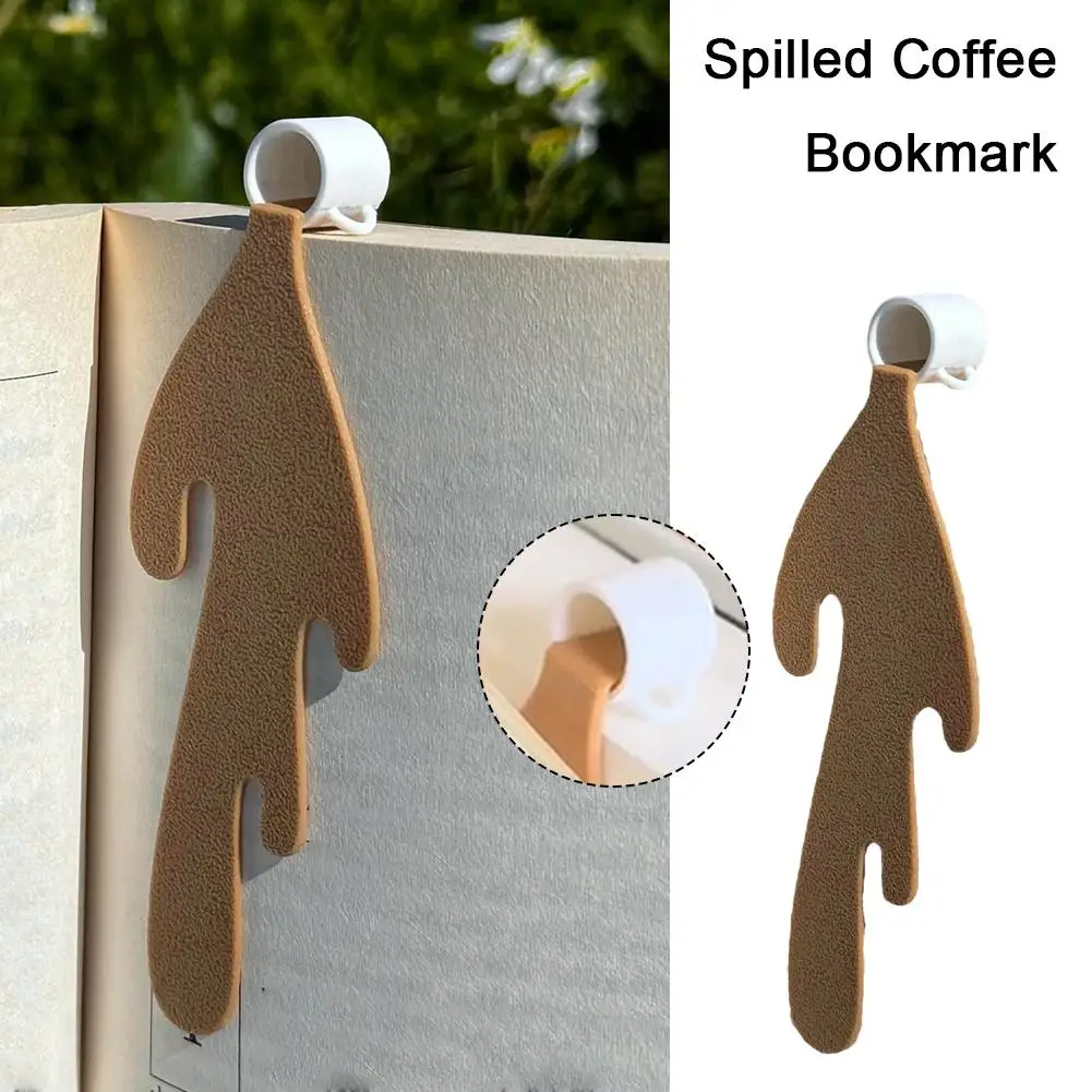 Spilled Coffee Bookmark Cute Bookmark Funny Bookmarks Corner Marker For Reading Corner Bookmark Unique Spilled Cof A8o1