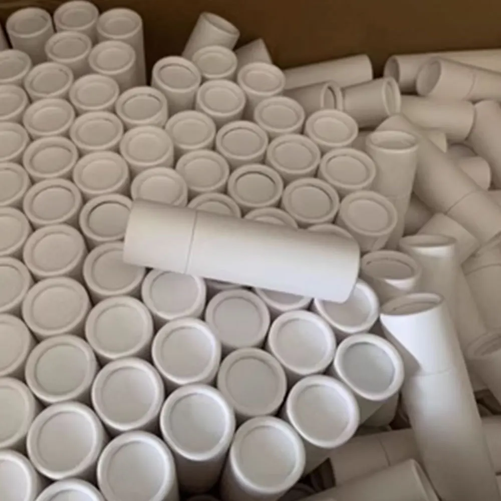 50 قطعة من ورق الكرافت أنابيب رفع قابلة للتحلل من الورق المقوى مستحضرات التجميل أسطواني التعبئة والتغليف حاوية مزيل العرق بلسم الشفاه