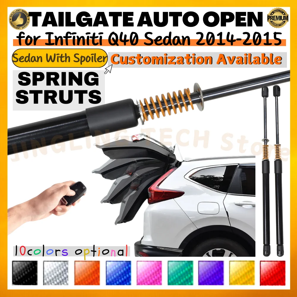 

Qty(2) Trunk Struts with Spring for Infiniti Q40 Sedan With Spoiler 2014-2015 Rear Tailgate Boot Lift Supports Shock Absorbers