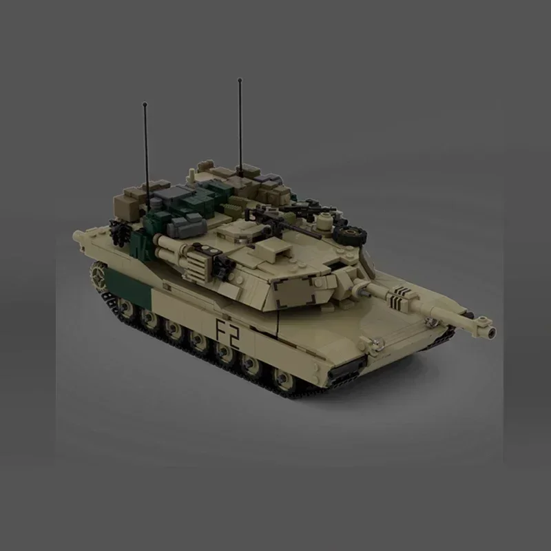 Military Tank Model MOC Building Bricks M1A2 Rotating Turret Tank Modular Technology Gifts Holiday Assemble Children Toys Suit