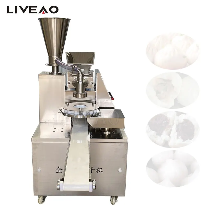 Momo Steamed Stuffed Bun Making Machine Automatic Siopao Chinese Pork Vegetable Baozi Filling Forming Maker Dough Press Wrapper