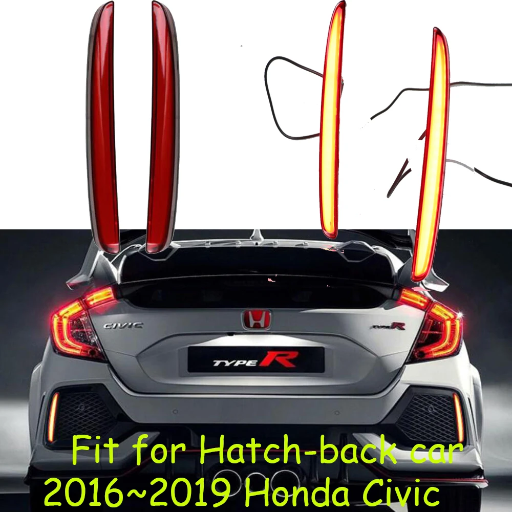 Lanterna traseira para Honda Civic hatchback, luz de freio traseira, 2016~2018, LED, acessórios para carros, lanterna traseira para Civic.