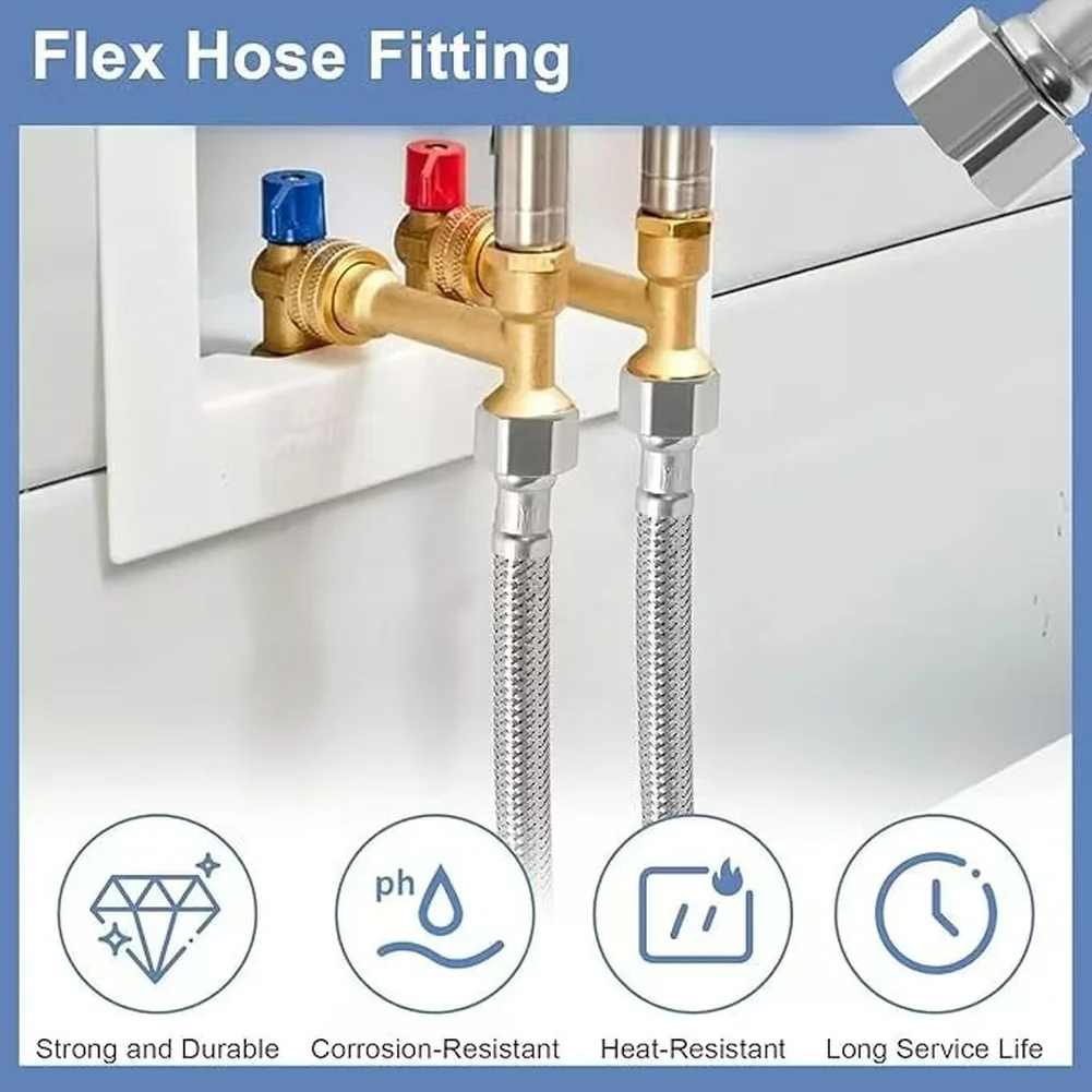 30cm 3/8 Inch Stainless Steel Hose For Kitchen & Bathroom Tap Extension Home Improvement Toilet Water Heater Inlet Hose