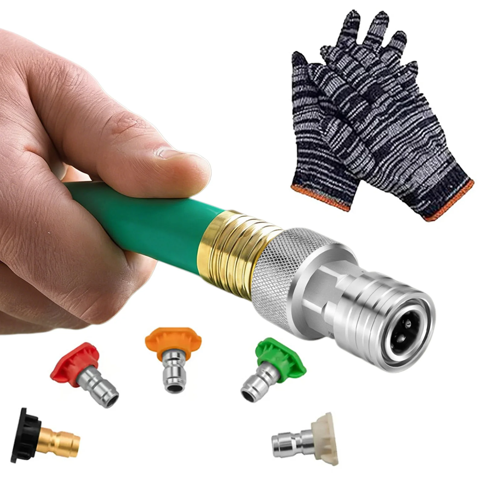 3/4 GHT To 1/4 Quick Connector Convert Water Hose To Power Washer Connector for Car Wash & Outdoor Cleaning