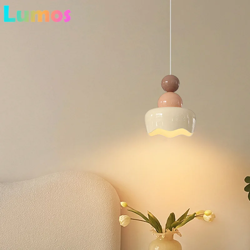 

LED Pendant Light Cream Style Chandeliers Hanging Lamp For Bedroom Dinning Living Room Bedroom Indoor Lighting Home Decor Hotel