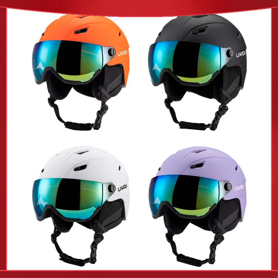 

Интегрированный лыжный шлем LIXADA для мужчин и женщин, шлем для сноуборда со съемным визором и очками, одежда для сноуборда для мужчин и женщин