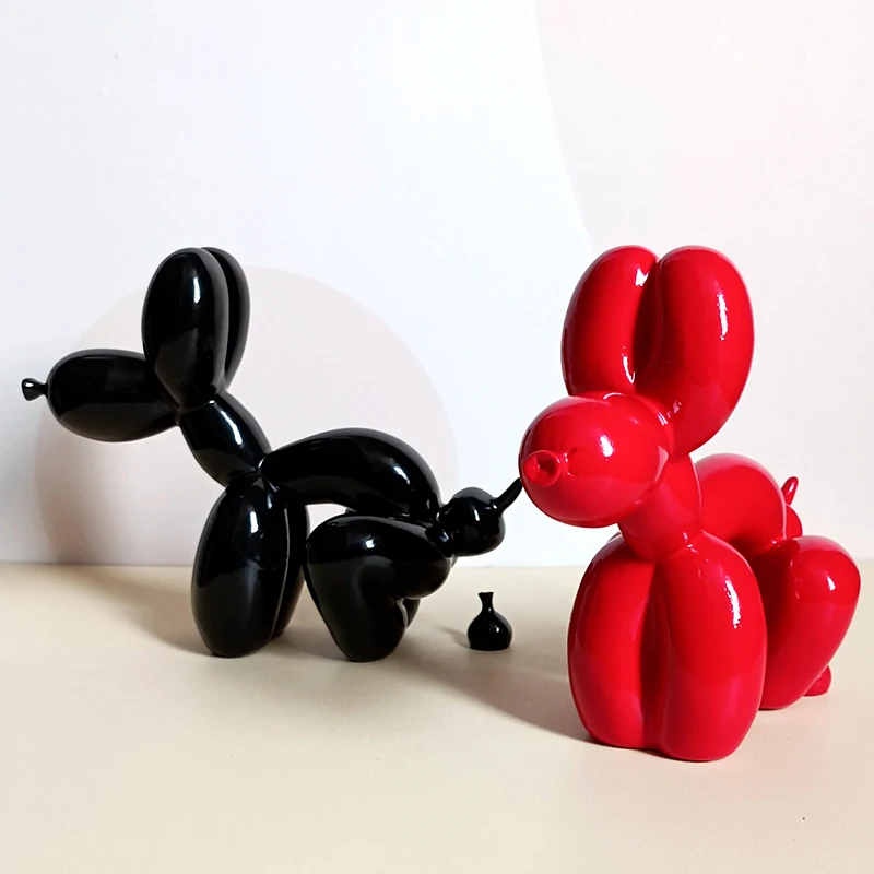 Imagem -02 - Engraçado Resina Balão Dog Escultura Pop Art Moderna Animal Figurines Estátua Sala Prateleira Acessórios de Decoração Objeto