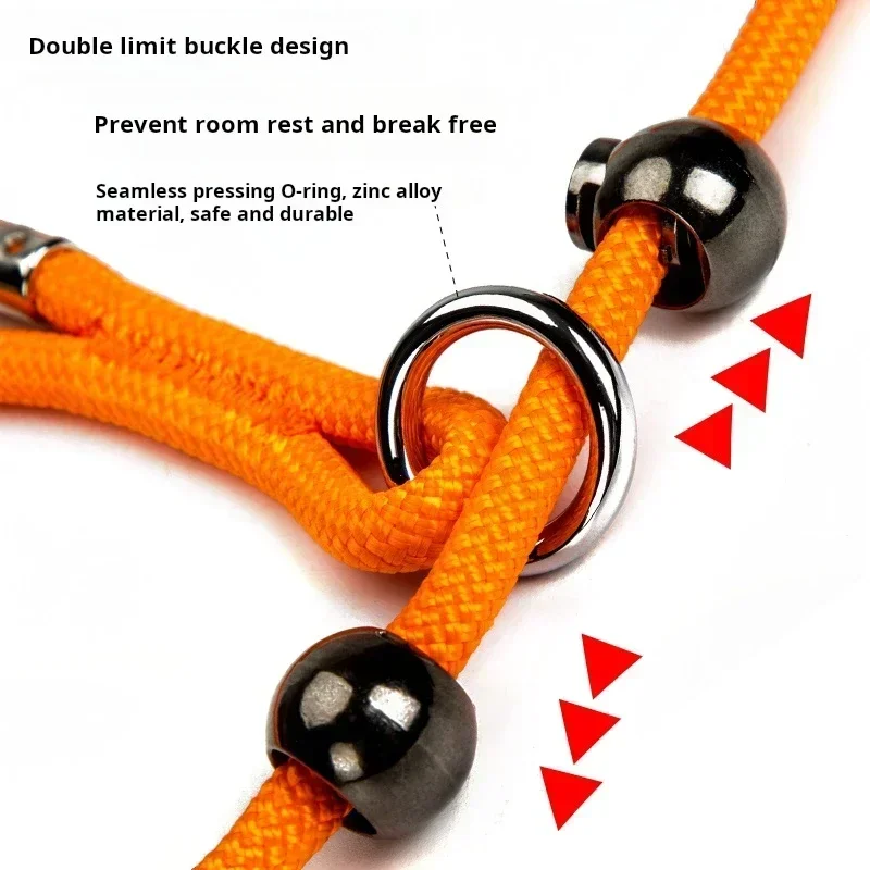 Dog walking rope, metal P rope for large, medium, and small dogs, explosion-proof impact P chain, dog training tool