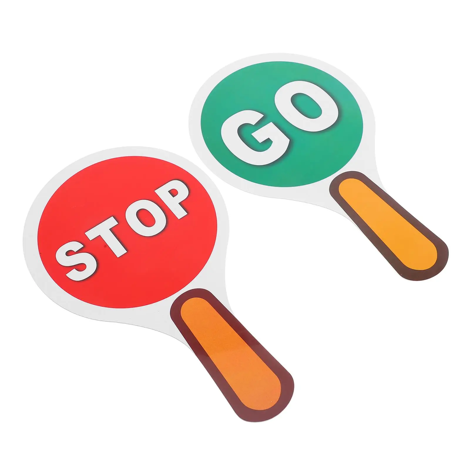 2 Pcs Hand Holding Sign Double-sided Traffic Paddle Plastic Handheld Stop Child