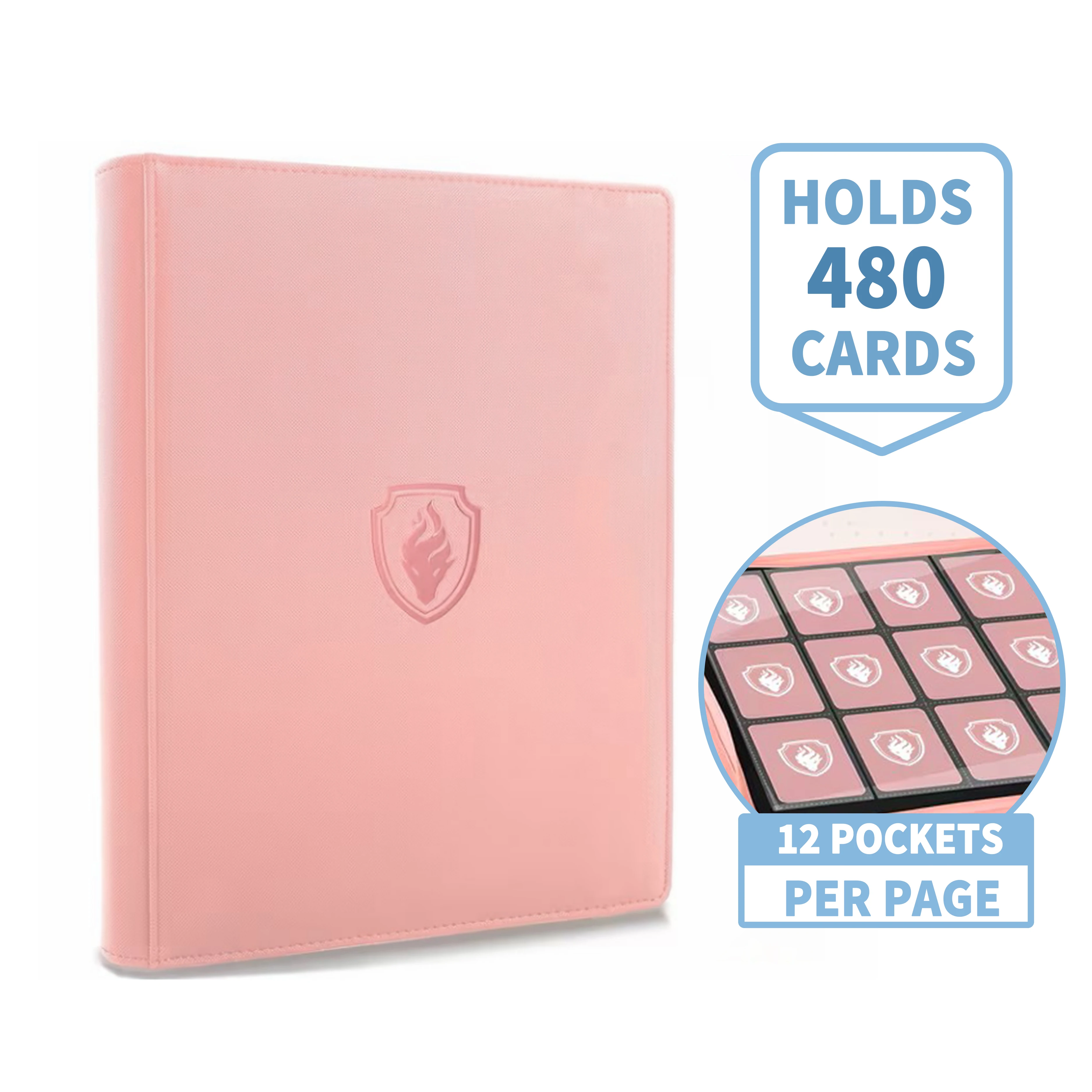 480-Pocket Card Binder – 12-Pocket Trading Card Album,PU Leather Material, Ideal for Game, Sports & Collectible Cards