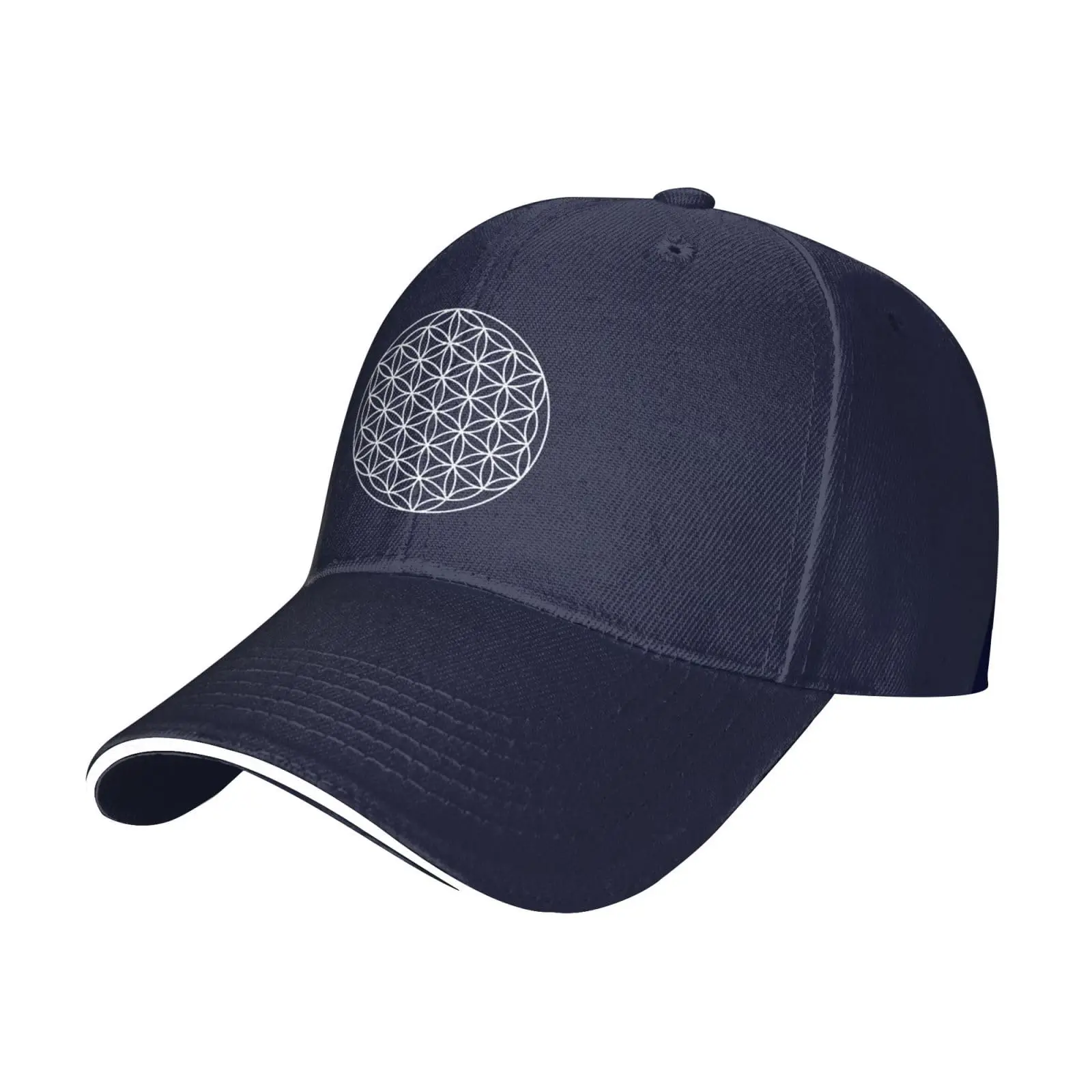 Geometry Sandwich CapAdjustable Classic Fashion Sandwich Baseball Cap for Men Women Navy