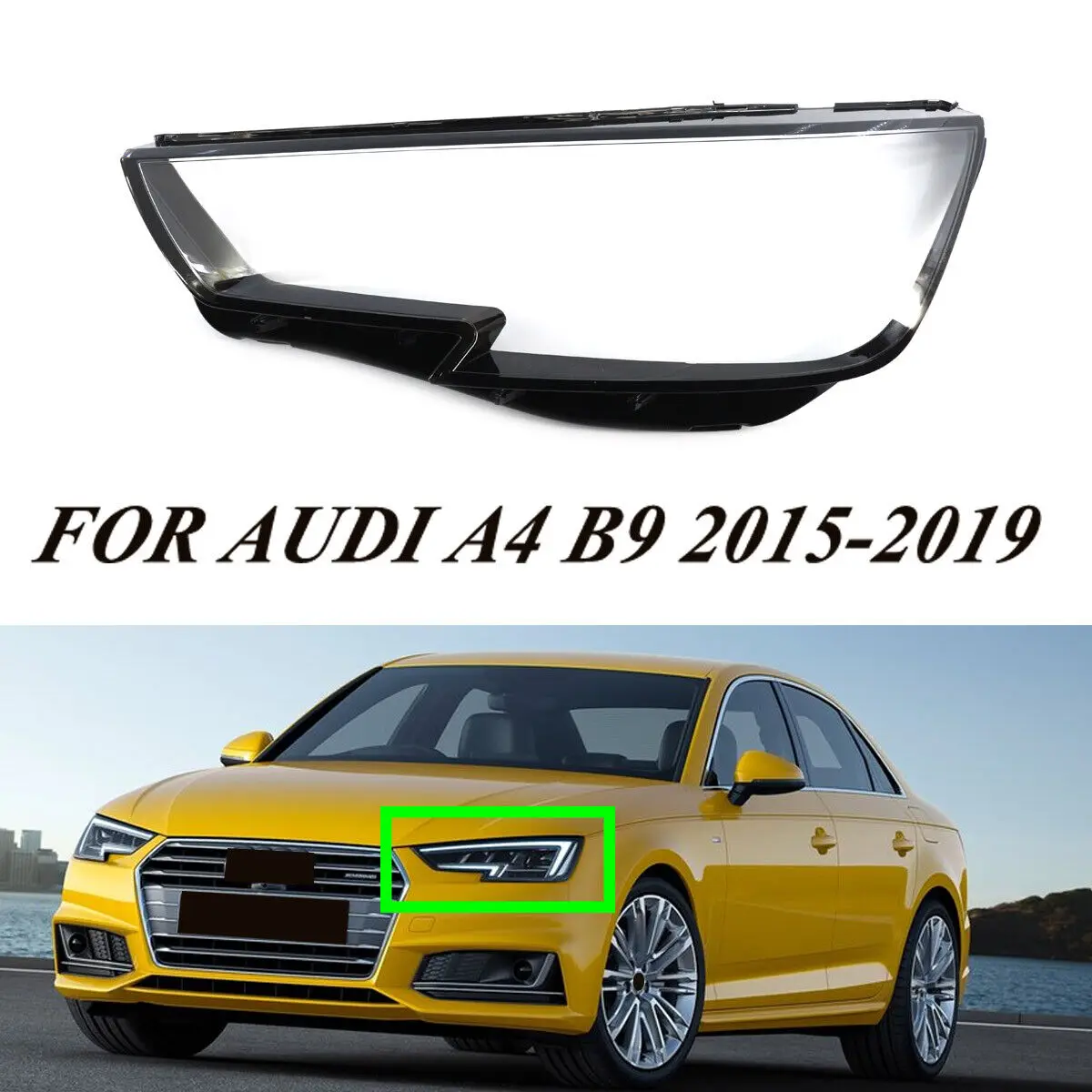 

Крышка для передней фары автомобиля Audi A4 A4L 2016 2017 2018 2019 прозрачный абажур Прозрачная крышка для передней фары