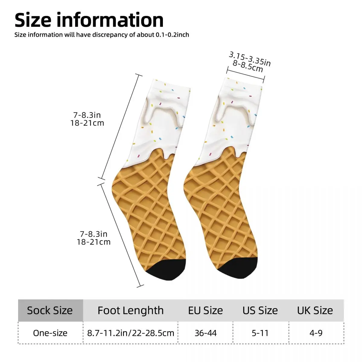 Melted Chocolate Vanilla Ice Cream Sock Printed Man Polyester