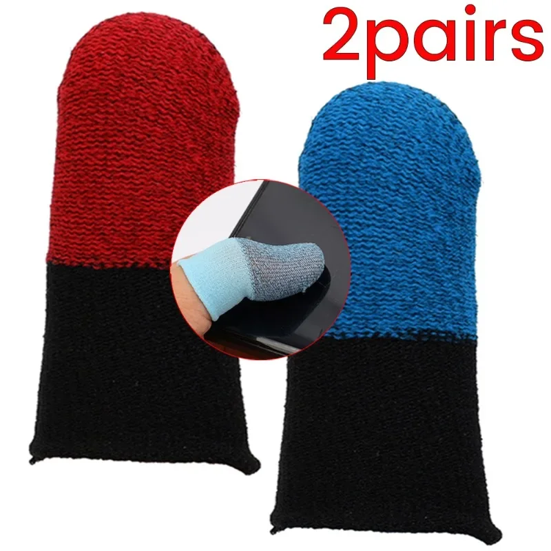 4/2Pcs Fingertips for Mobile Game Anti-slip Finger Glove Gaming Controller Finger Sleeves for Touch Screen Mobile Gaming