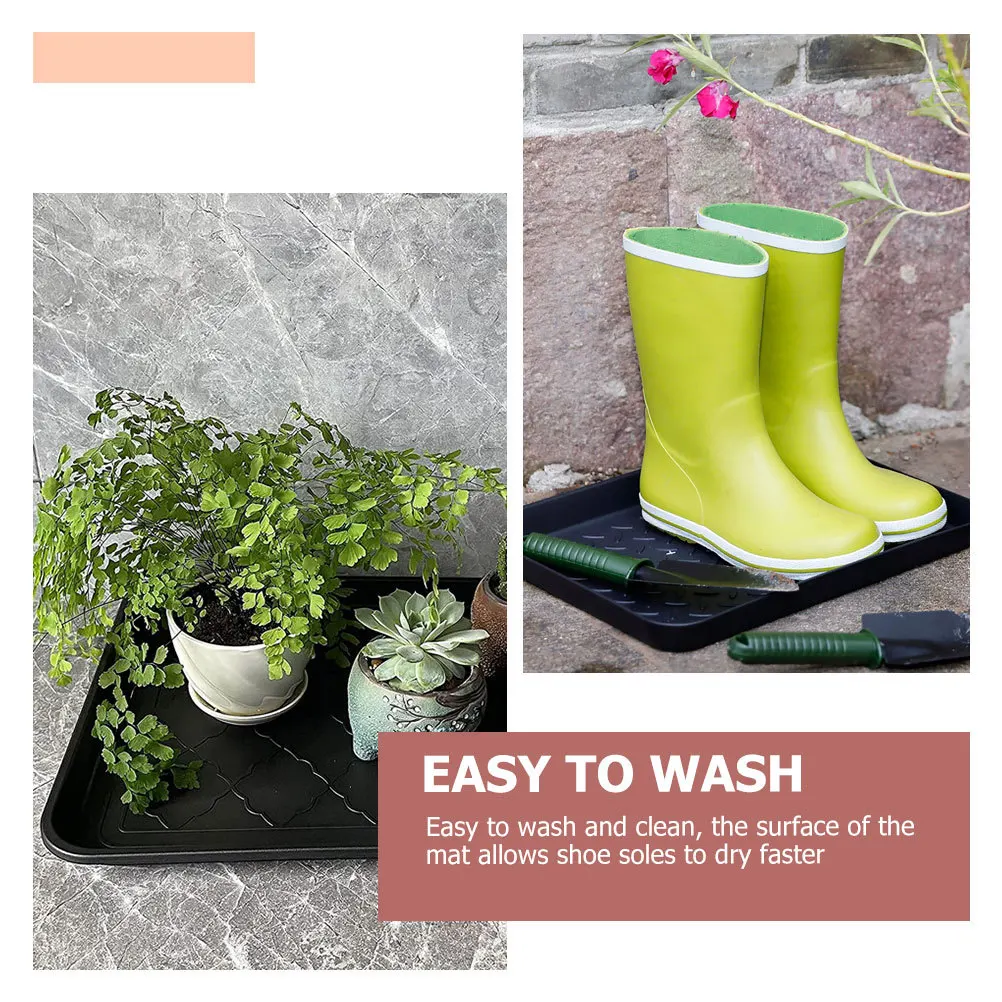 

2Pcs Plastic Shoe Tray Boot Organizer Versatile Entryway Dirt Mud Snow Storage Tray Pet Food Mat Potted Pad Plate