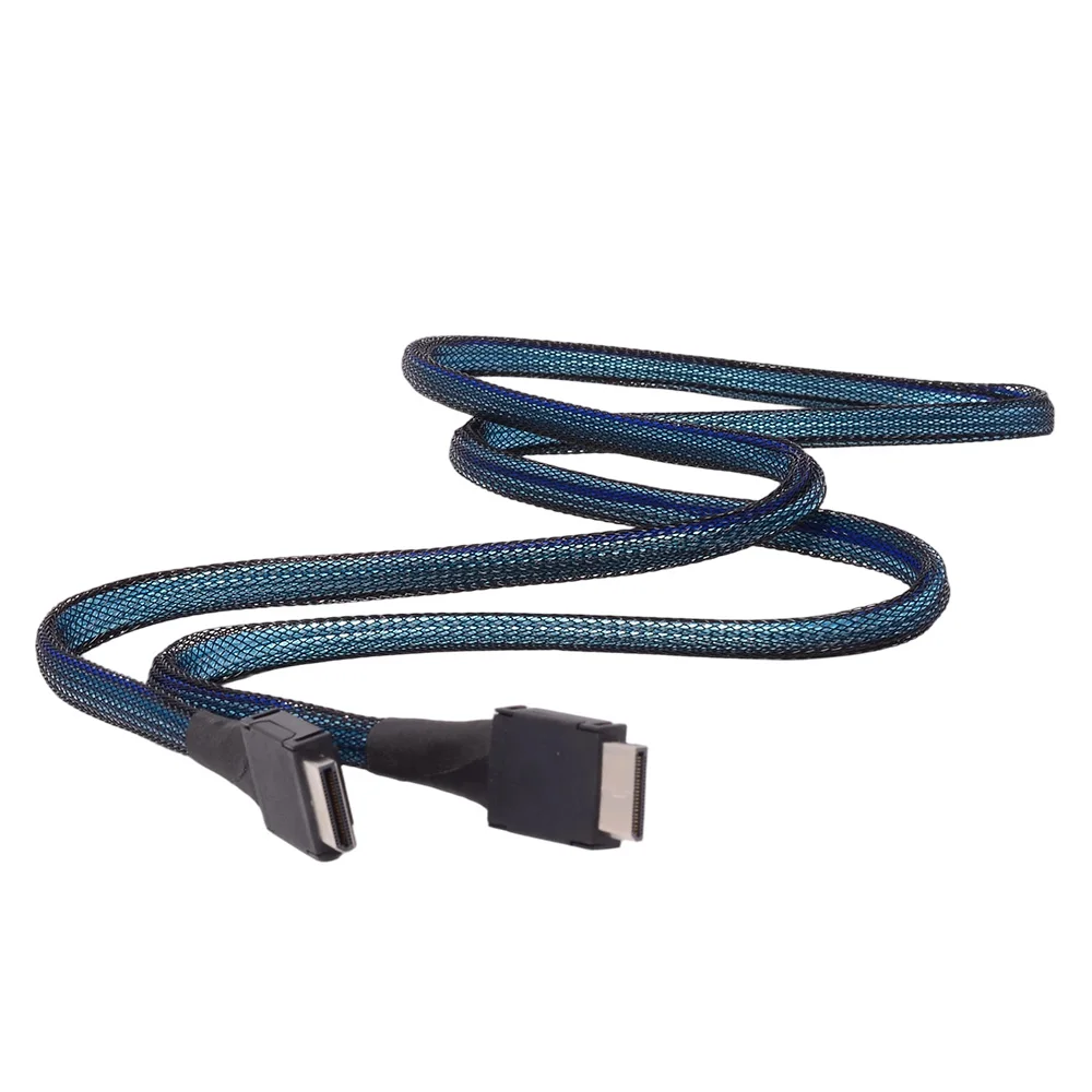 PCIE 4.0 X4 Oculink 4i Straight SFF-8611 Braided Bending Extender Cable GEN4 /3 64Gbps For GPU SSD OCuLink 4X Silver-Plated Wire