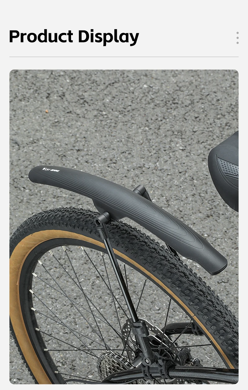 WEST BIKING MTB-Schutzbleche 5cm Breit Schnellspanner-Schutzblech-Set für 26-29 Zoll Mountainbike Doppelstangen-Verstellbare Regen-Trail-Ausrüstung – Detail 18