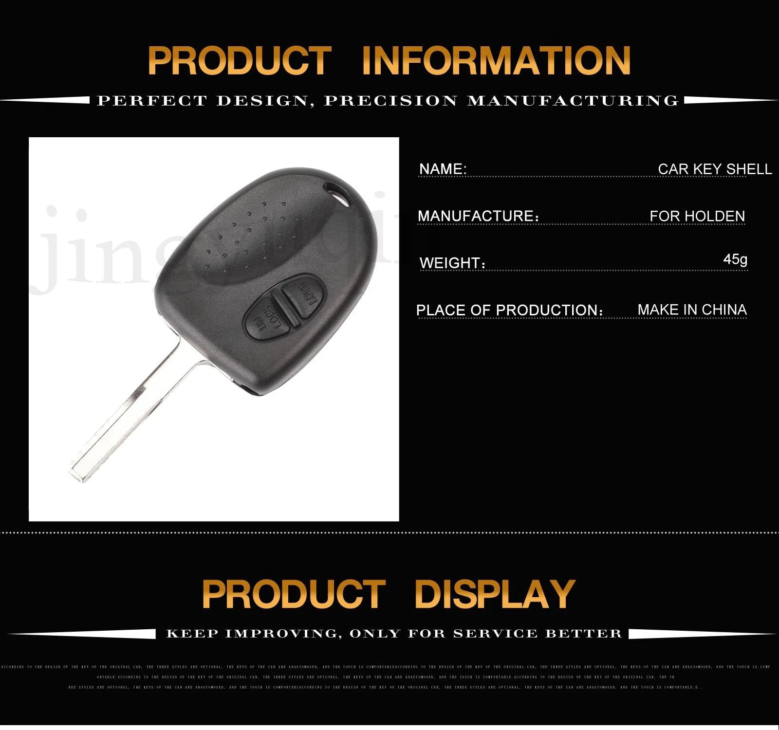 jingyuqin Car Key Shell For Holden VS VT VX VY VZ WH WK Commodore For Chevrolet 2/3Buttons With Uncut Blade Remote Cover Case
