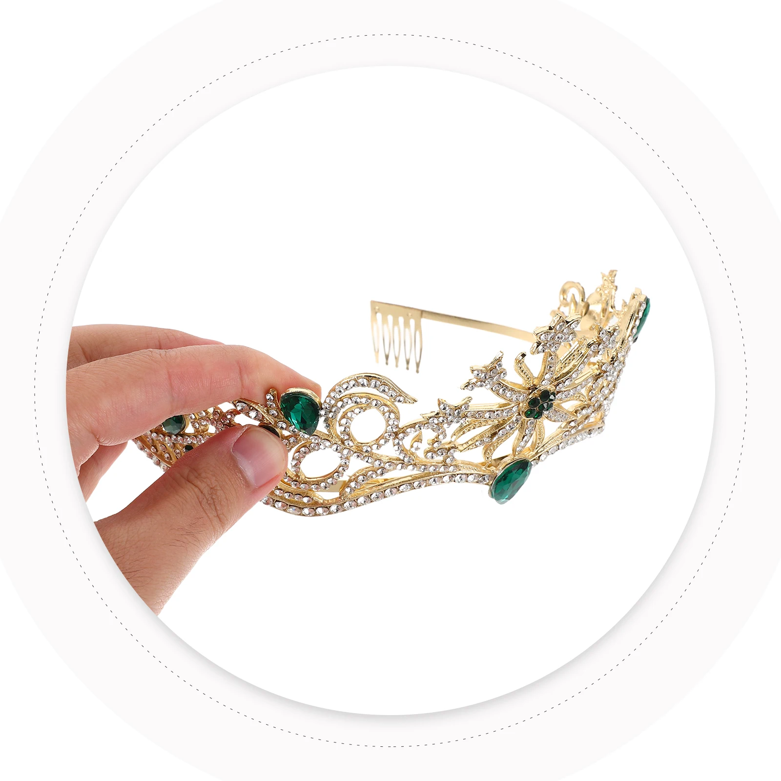 

Bridal Crown Hair Accessories for Women Headband Birthday Tiara Alloy Rhinestone Headdress Bride