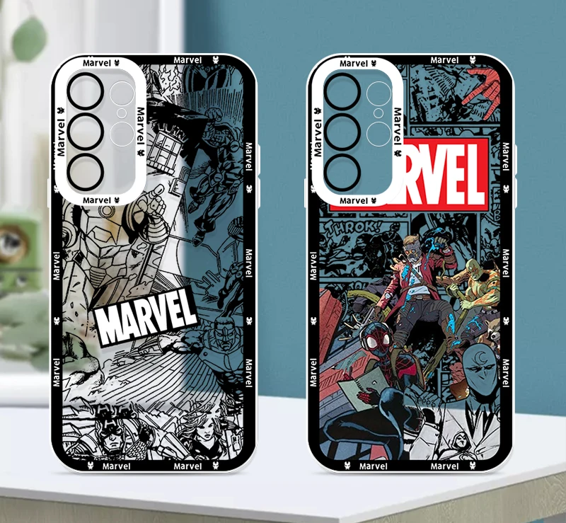 

Marvel Avengers Comics Cool For Samsung Galaxy S23 S22 S21 S20 Pro FE Ultra A52 A53 A71 5G Angel Eyes Transparent Phone Case