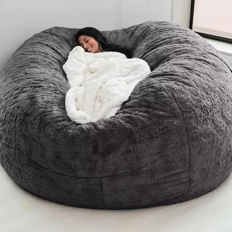 Lazy Sofa Foam Bed Bean Bag Double Three Bedroom Plush Bean Rice Fabric Recliner Sand Bean Bag Lazy Sofa Set