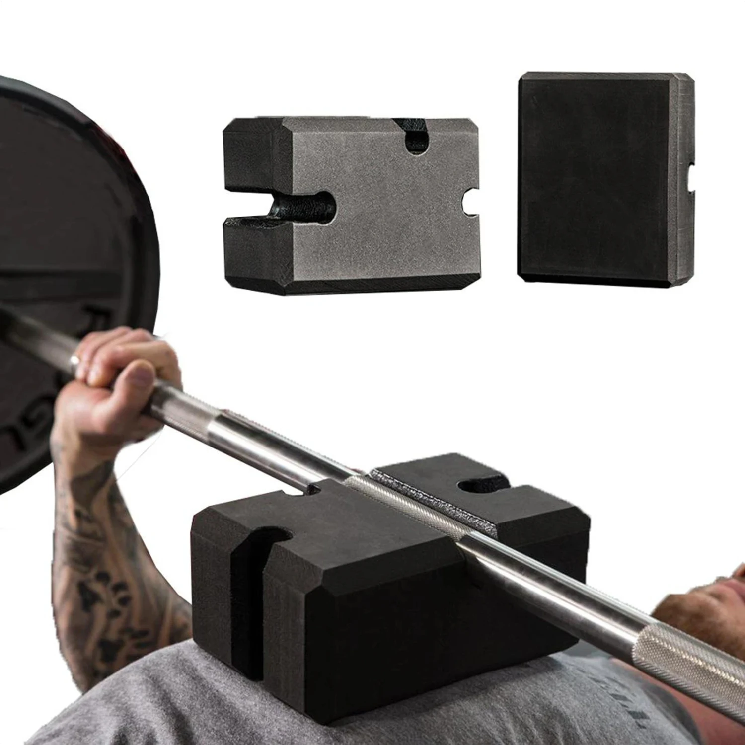 

Stable and Durable Enhanced Strength Foam Bench Press Block for Deep Squat Fitness Training - Barbell Weight Grip Board for Impr