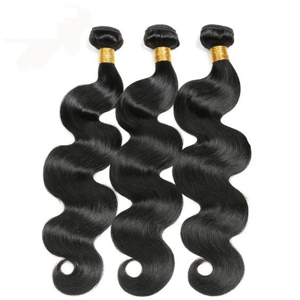 Fashow-Body Wave Brazilian Hair Weave Bundles, feixes de cabelo humano, cor preta natural, extensões de cabelo Remy, 12-32 em, 1 PC, 3 PCs, 4 PCs