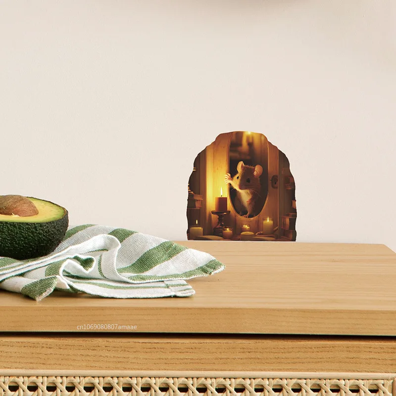 3D الطبخ ماوس ملصقات جدار لطيف الكرتون الحيوان نمط شارات الفينيل غرفة المعيشة غرفة نوم الحمام مكتب ديكور المنزل