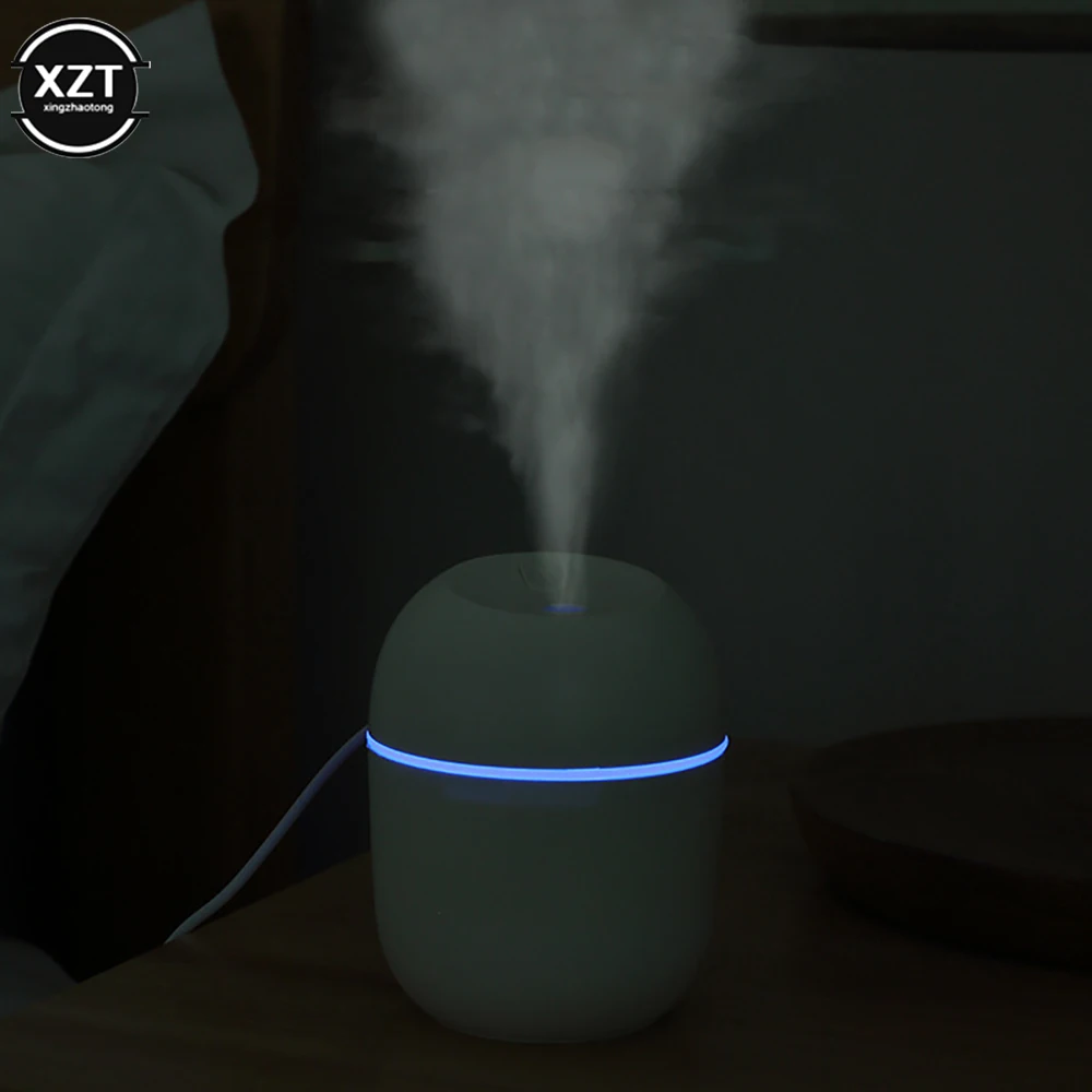 220ml USB Humidifier Atomizer Aroma Oil Diffuser Mute Air Humidifier with Night Lamp for Car Bedroom Cool Mist Sprayer