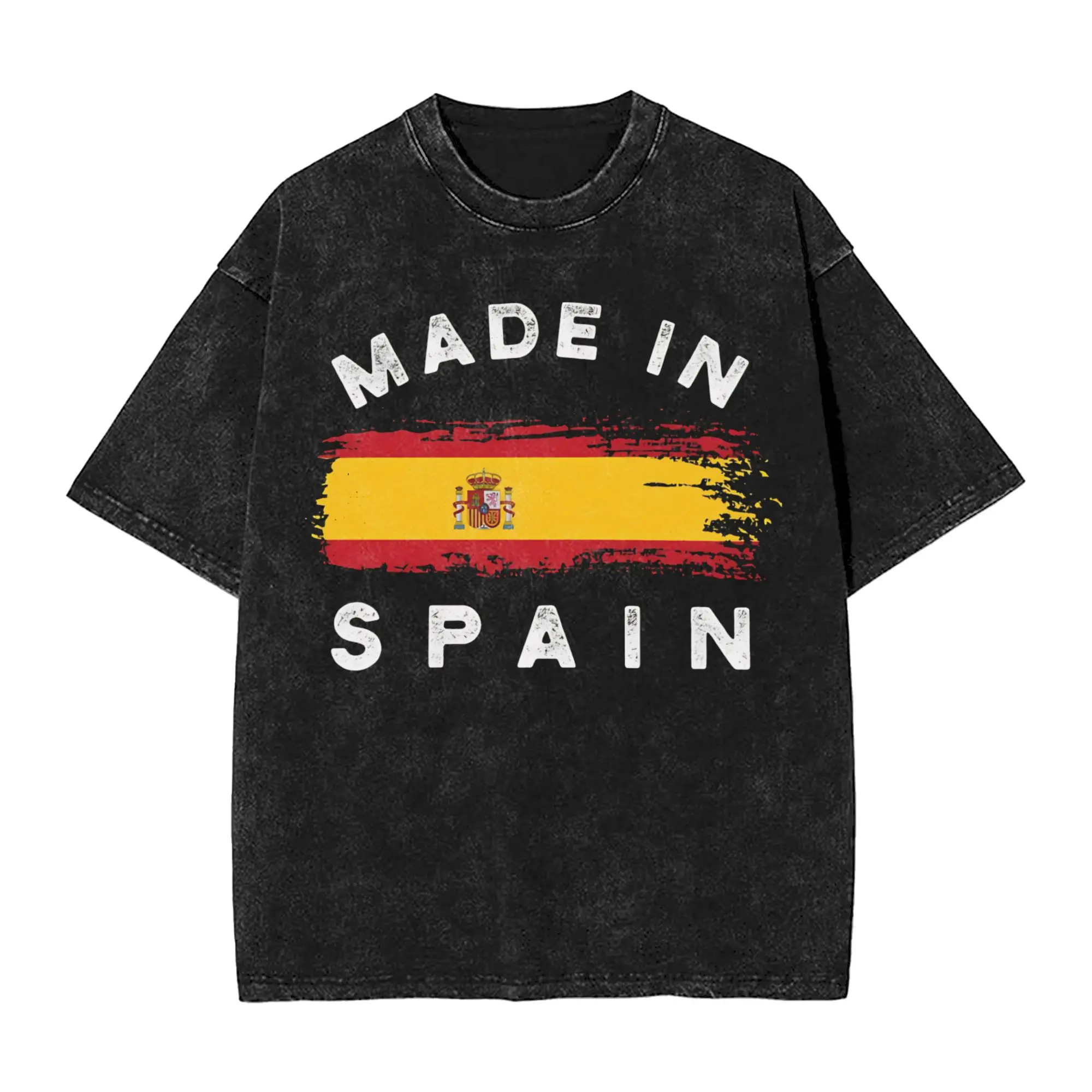2025 Made in Spain Spanish Flag Make Spain Great Again Washed Shirt Apparel Oversize T-Shirts  for Men Women Tee Shirt