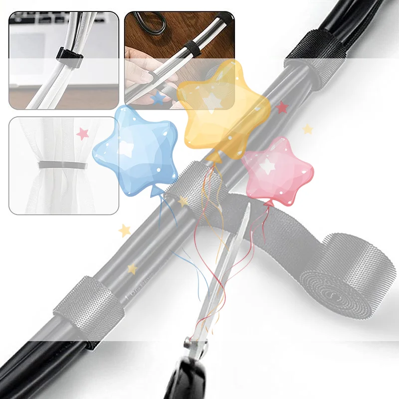 1/2/3/5/10/25M 10mm Cable Organizer Cable Management Tape Earphone Mouse Cord Management Ties Protector For Phone