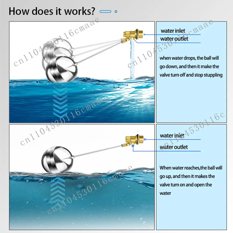 Cheap price 1/2 "-2" 304 stainless steel ball valve Different sizes Brass valve Water stop itself Water level float valve