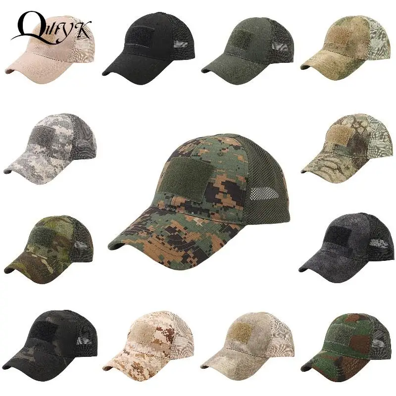 Camouflage Military Baseball Caps Traf Mesh Tactical Army Sport Adjustable Snapback Contractor Dad Hats Men Women