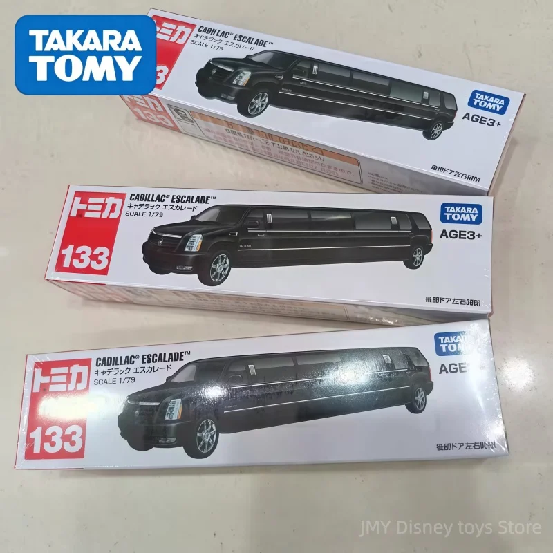 Takara Tomy Tomica No.133 Cadillac Escalade Black Extended Car Alloy Diecast 1/79 Scale 2026 New Model Car Hobby Collectors