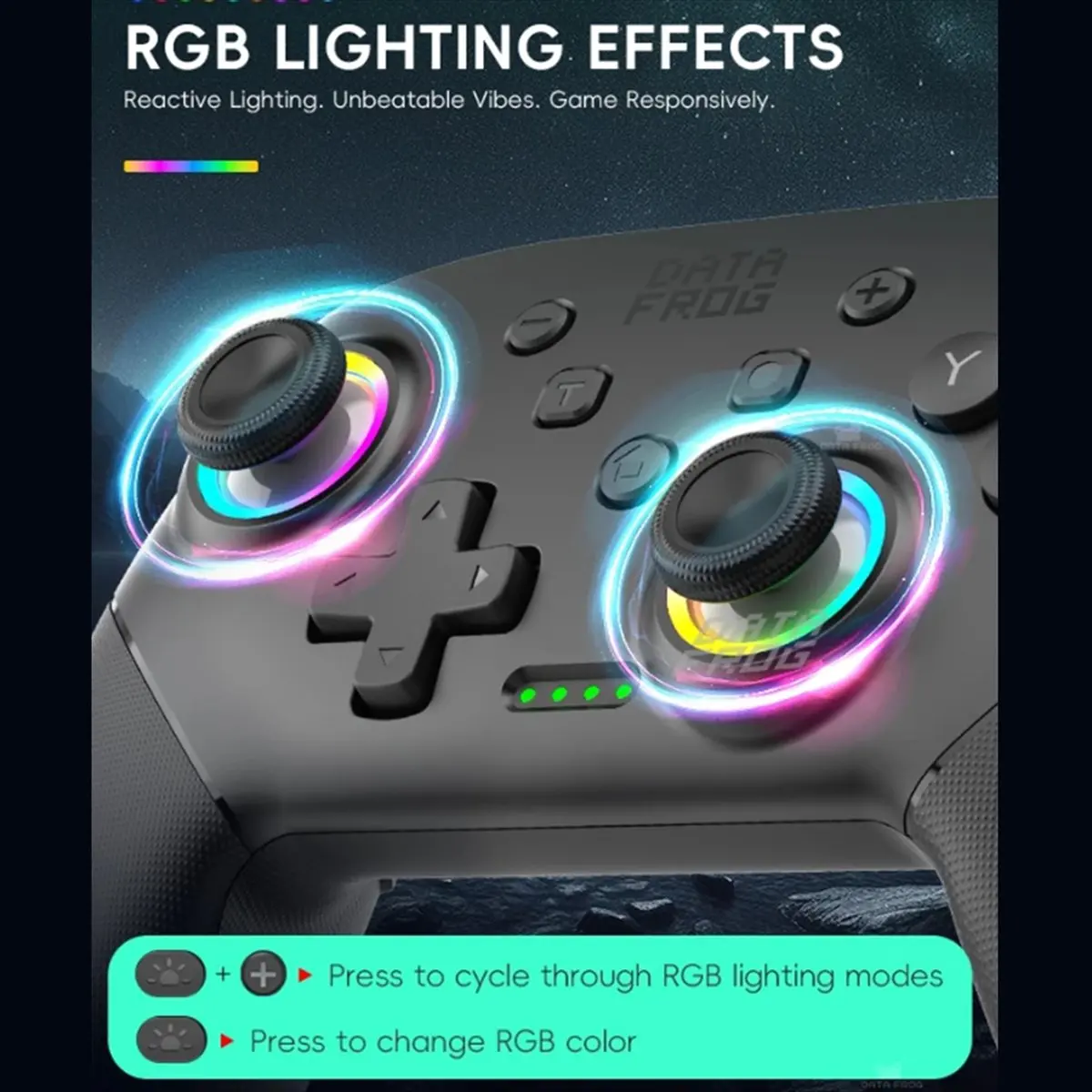 

Беспроводной Bluetooth-контроллер для Switch 2/Switch/Lite/OLED RGB-контроллер освещения 6-+вибрация+Turbo