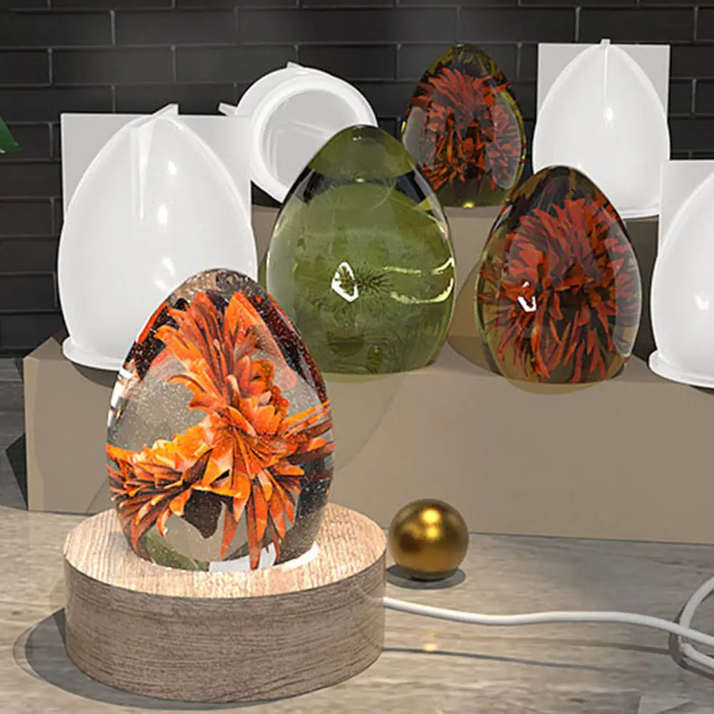 

Набор из 3-х силиконовых форм в форме яйца для эпоксидной смолы, для поделок, декора стола, изготовления шаров, набор для творчества