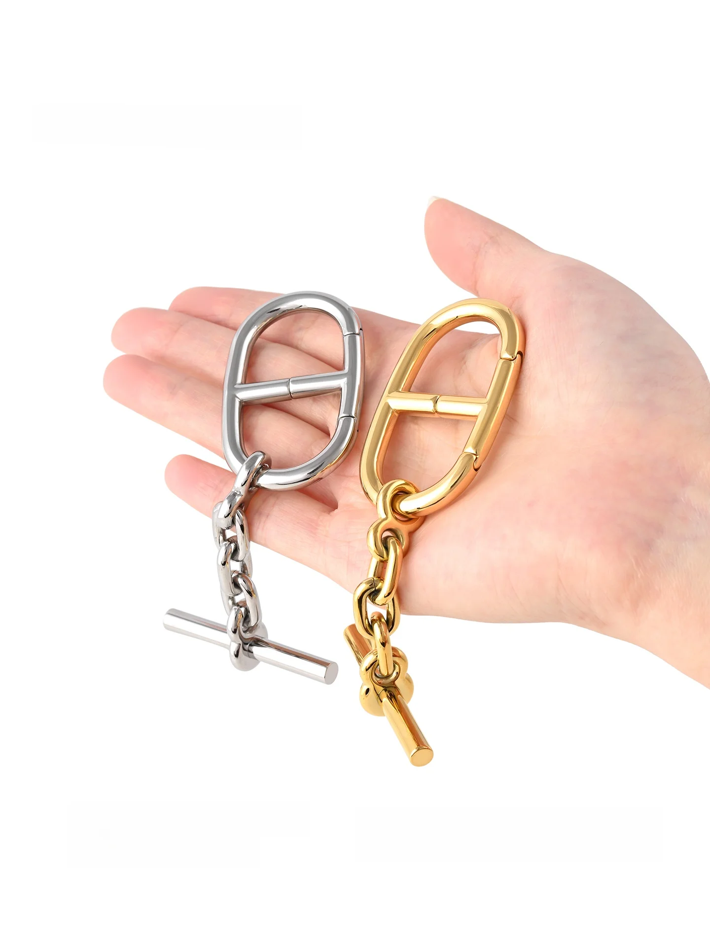 stainless-steel-pig-nose-bag-strap-connector-key-ring-multi-functional-bag-accessory-spring-clip-hanging-decoration